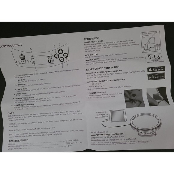 BROOKSTONE Perfect Bake Controlled Baking System Smart Scale Cooking Set Bowls - Picture 11 of 11